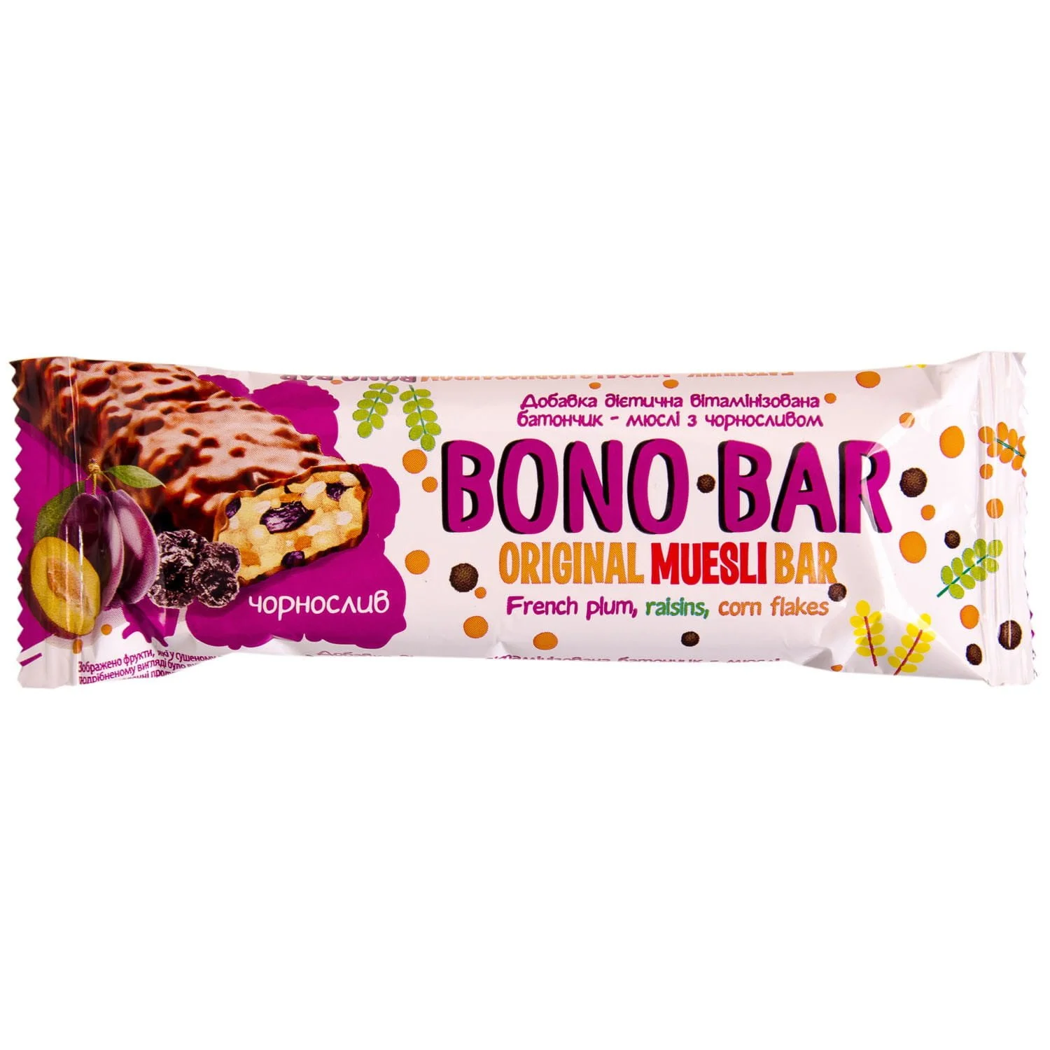 Батончик-мюслі Bono Bar (Боно Бар) з чорносливом, 40 г