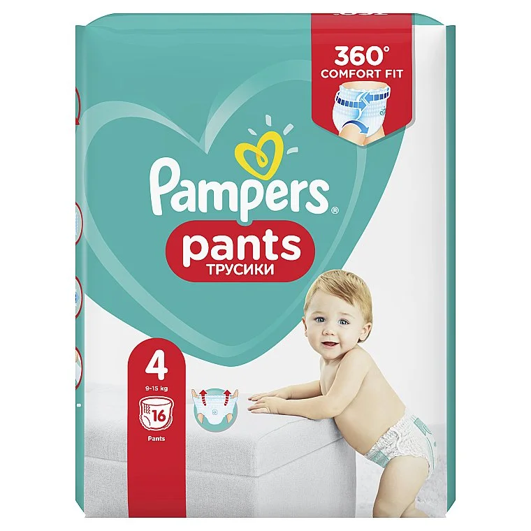 Трусики для дітей Pampers (Памперс) Pants розмір 4 (9-15 кг), 16 шт.