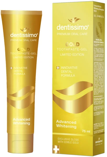 Зубная паста Зубная паста Dentissimo Advanced Whitening Gold (Дентиссимо Эдвансд Вайтнинг Голд) отбеливающая, 75 мл