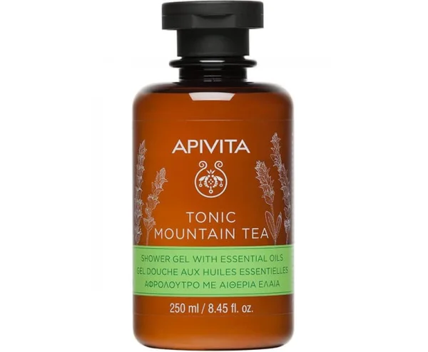 Гель для душу з ефірними оліями APIVITA (Апівіта) тонік з гірським чаєм, 250 мл