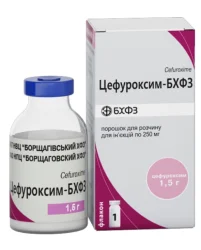 Цефуроксим порошок для розчину для ін'єкцій по 1,5 г у флаконі, 1 шт.