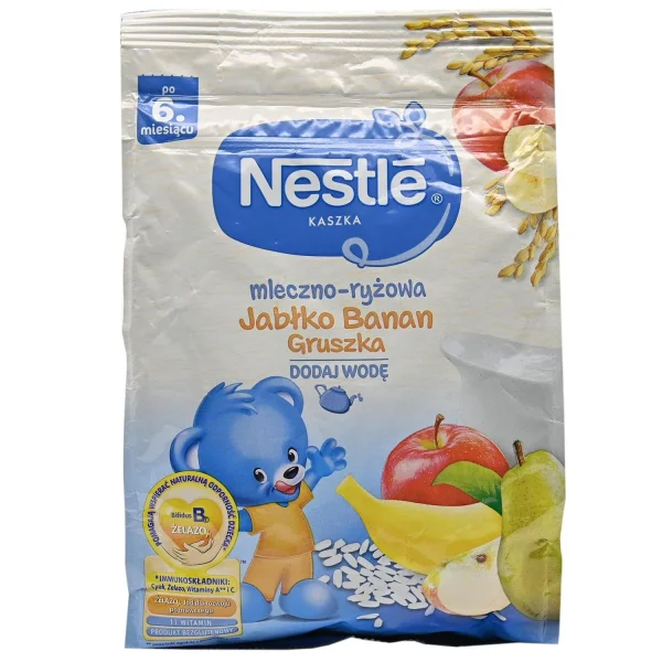 Молочная каша Нестле (Nestle) рисовая с бананом, яблоком и грушей, 230 г