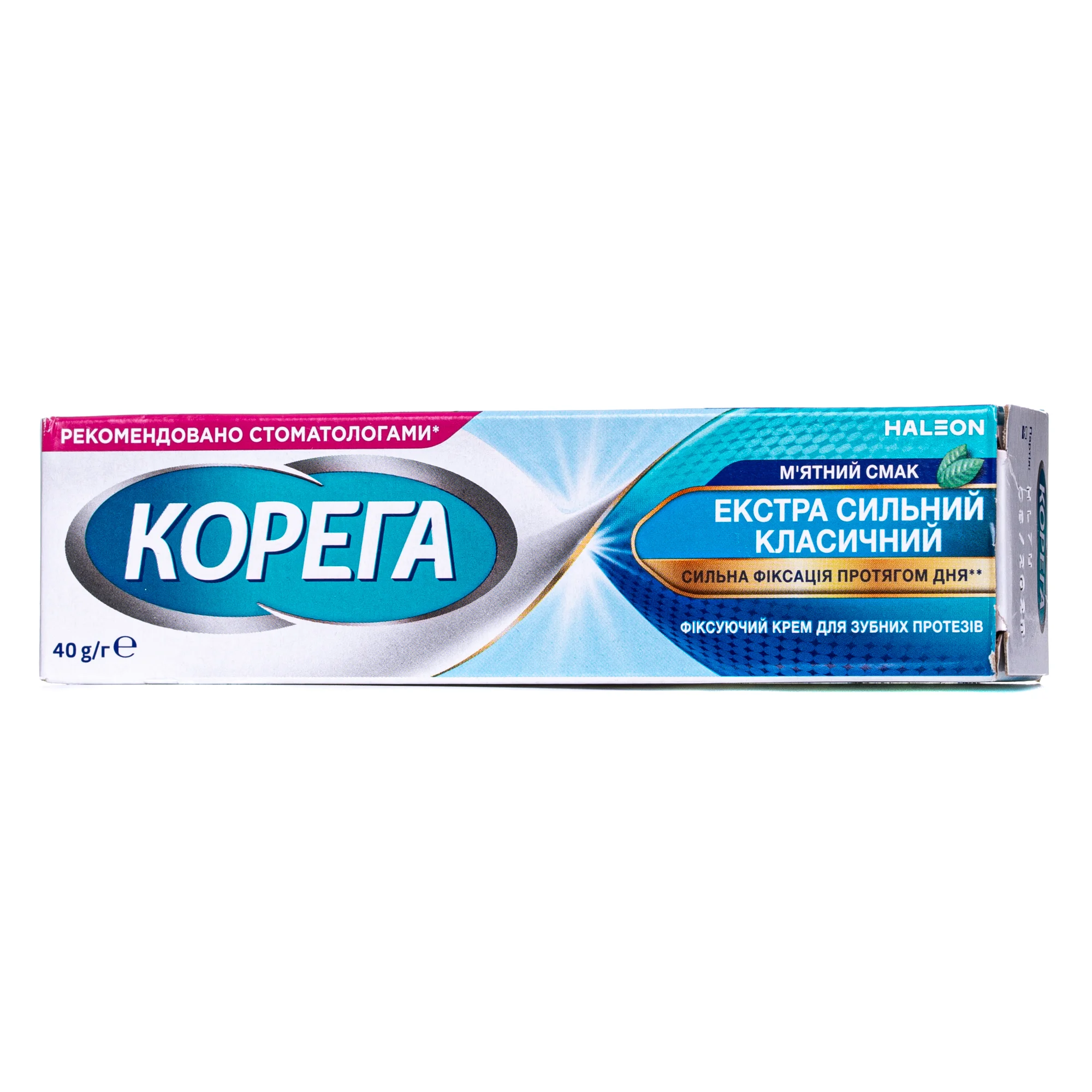 Крем для фіксації зубних протезів Корега Екстра Сильний м'ятний смак, 40 г