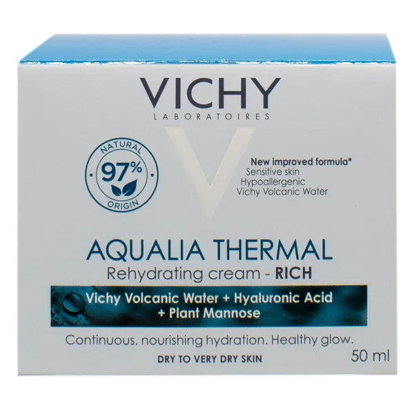 Крем для лица Vichy (Виши) Aqualia Thermal (Аквалия Термаль) насыщенный для глубокого увлажнения для сухой и очень сухой обезвоженной кожи, 50 мл