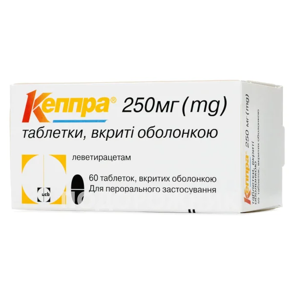 Кеппра таблетки по 250 мг, 60 шт.