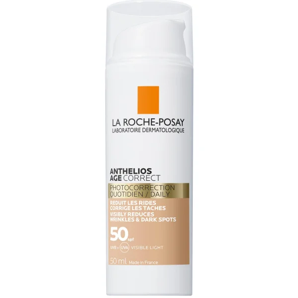 Средство солнцезащитное для лица Ла Рош-Позе Антгелиос Коррект (La Roche-Posay Anthelios Correct) против морщин для чувствительной кожи SPF50, 50 мл
