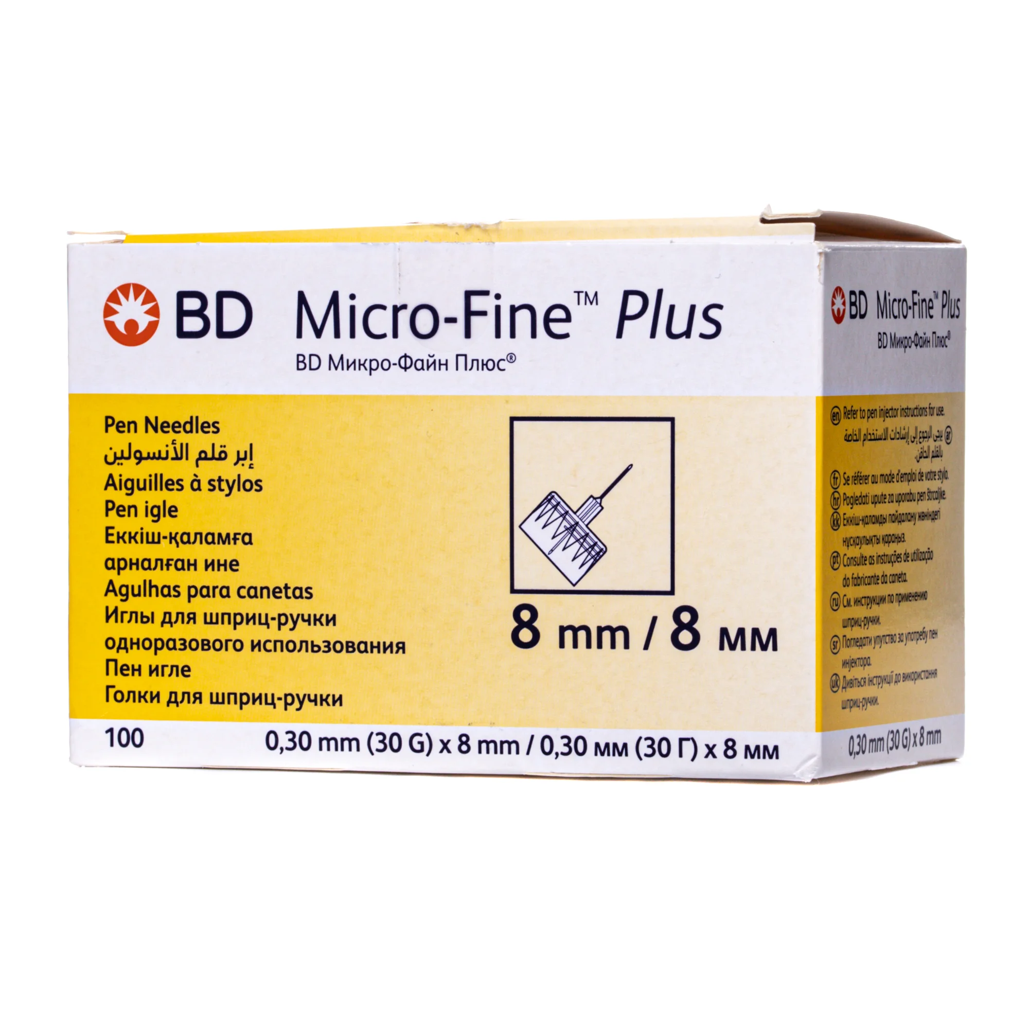 Голка для шприц-ручки Micro-Fine Plus (Мікро-Файн Плюс) розмір 30G (0.3 мм x 8 мм), 1 шт.