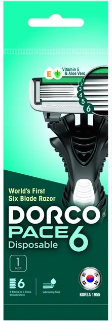 Бритва одноразова Dorco (Дорко) Pace 6 чоловіча, 4 шт.