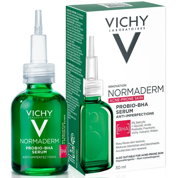 Сыворотка-пилинг для лица Vichy (Виши) Normaderm Probio (Нормадерм Пробио) для коррекции недостатков жирной и проблемной кожи с бета-гидроксикислотами, 30 мл