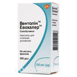 Вентолін Евохалер аерозоль 100 мкг/дозу, 200 доз