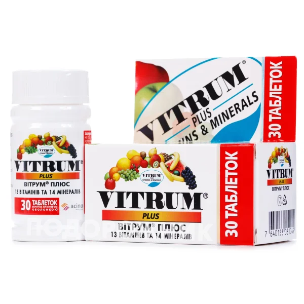 Витрум Плюс витаминно-минеральный комплекс в таблетках, 30 шт.