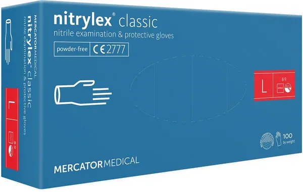 Рукавиці Меркатор Медікал (Mercator Medical) Нітрилекс Класік (Nitrylex Classic) нітрилові оглядові нестерильні, розмір С, 1 пара