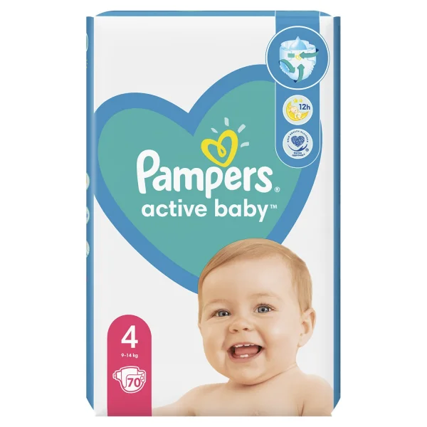 Підгузки Памперс Актив Бебі (Pampers Active Baby) 4 (7-14 кг), 70 шт.