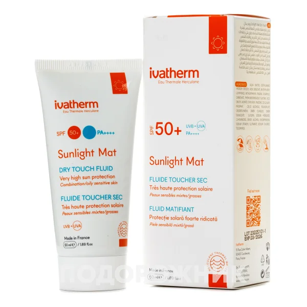 Солнцезащитный флюид Иватерм (Ivatherm) Санлайт увлажняющий для жирной кожи SPF 50+, 50 мл