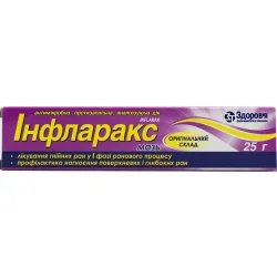 Інфларакс мазь протимікробна для лікування гнійних ран та опіків у тубі, 25 г