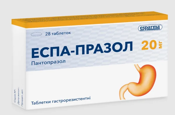 Еспа-празол таблетки по 20 мг, 28 шт.