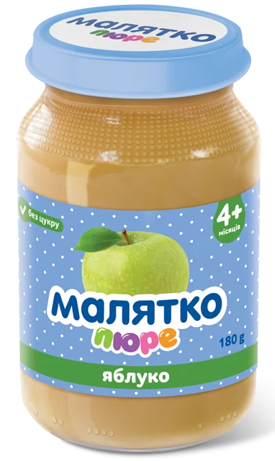 Фруктове пюре Малятко яблуко, 180 г