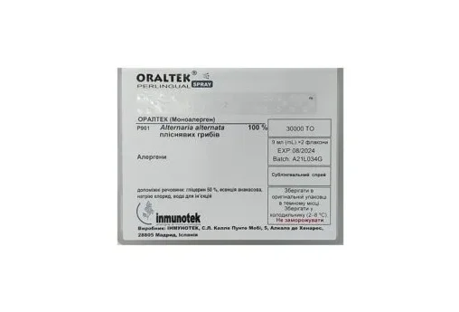 Oraltek (Оралтек) моноалерген спрей сублінгвальний по 30000 ТО пліснявих грибів по 9 мл у флаконі, 2 шт.