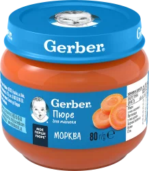 Овочеве пюре Гербер (Gerber) морква, 80 г