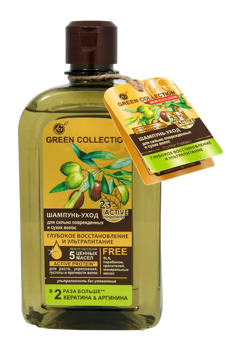 Шампунь-догляд Грін Колекшн (Green Collection) глибоке відновлення та ультраживлення, 500 мл