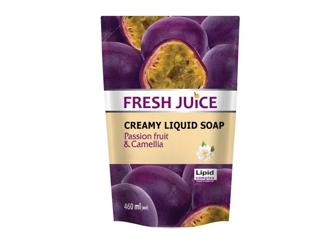 Рідке крем-мило Fresh Juice (Фреш Джус) маракуйята камелія, дой-пак, 460 мл