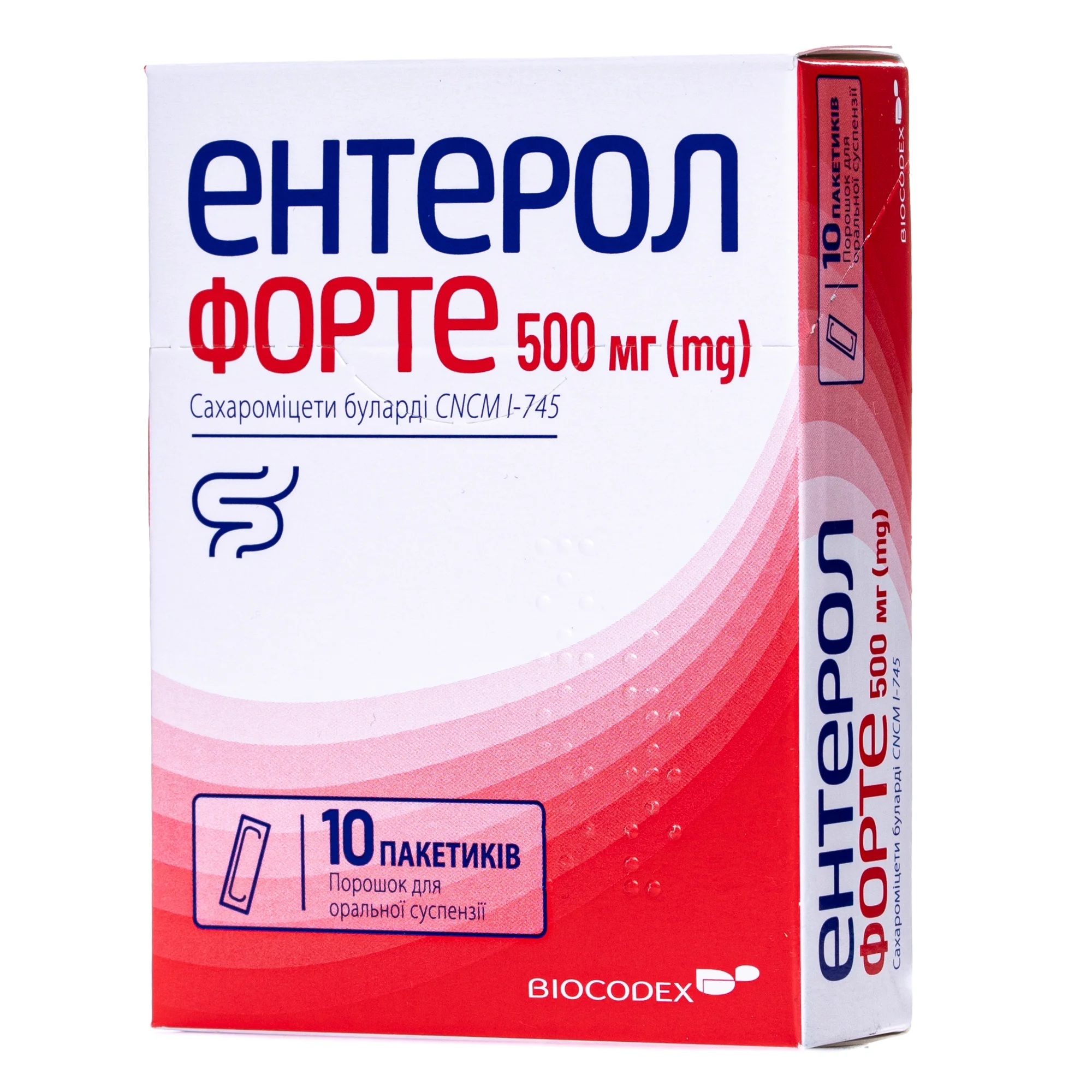 Ентерол Форте порошок для оральної суспензії по 500 мг, 10 шт.