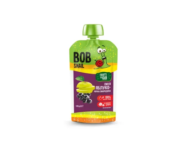 Пюре фруктовое Bob Snail (Улитка Боб) яблоко-черная смородина, 120 г