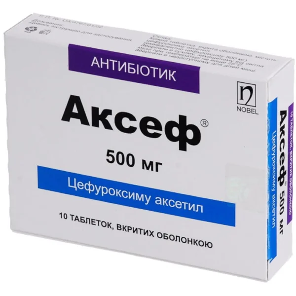 Аксеф таблетки по 500 мг, 10 шт.