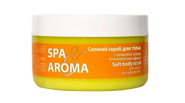 Скраб соляной для тела Спа энд Арома (Spa & Aroma) с оливковым маслом, 250 мл