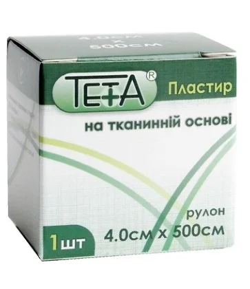 Пластир Тета (Teta) на тканинній основі розмір 4х500 см, 1 шт.