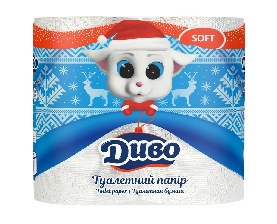 Туалетний папір Диво білий, 4 шт.
