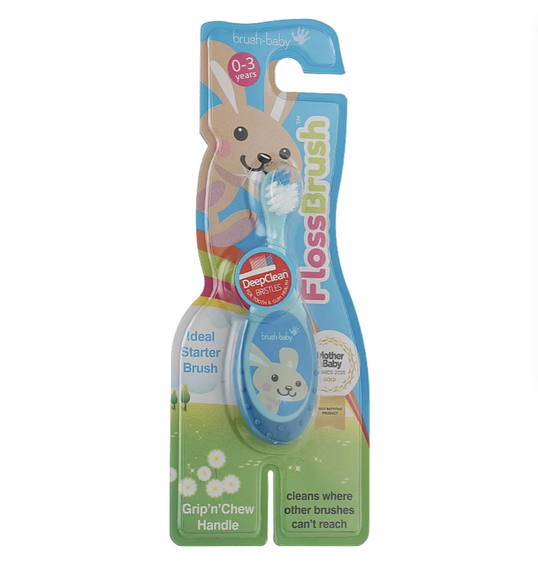 Зубна щітка дитяча Браш Бебі (Brush Baby) Флосбраш 0-3 роки бірюзова, 1 шт.