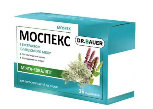 Моспекс, Фабрика кондитерська Меркурій ТОВ (Україна, Балаклія), льодяники м`ята-евкаліпт, тм dr.Baue