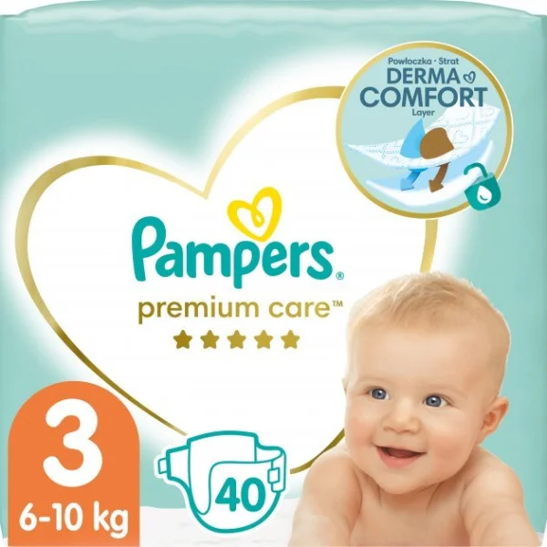 Підгузники Памперс Преміум Кеа Міді 3 (Pampers Premium Care) (6-10кг), 40 шт.