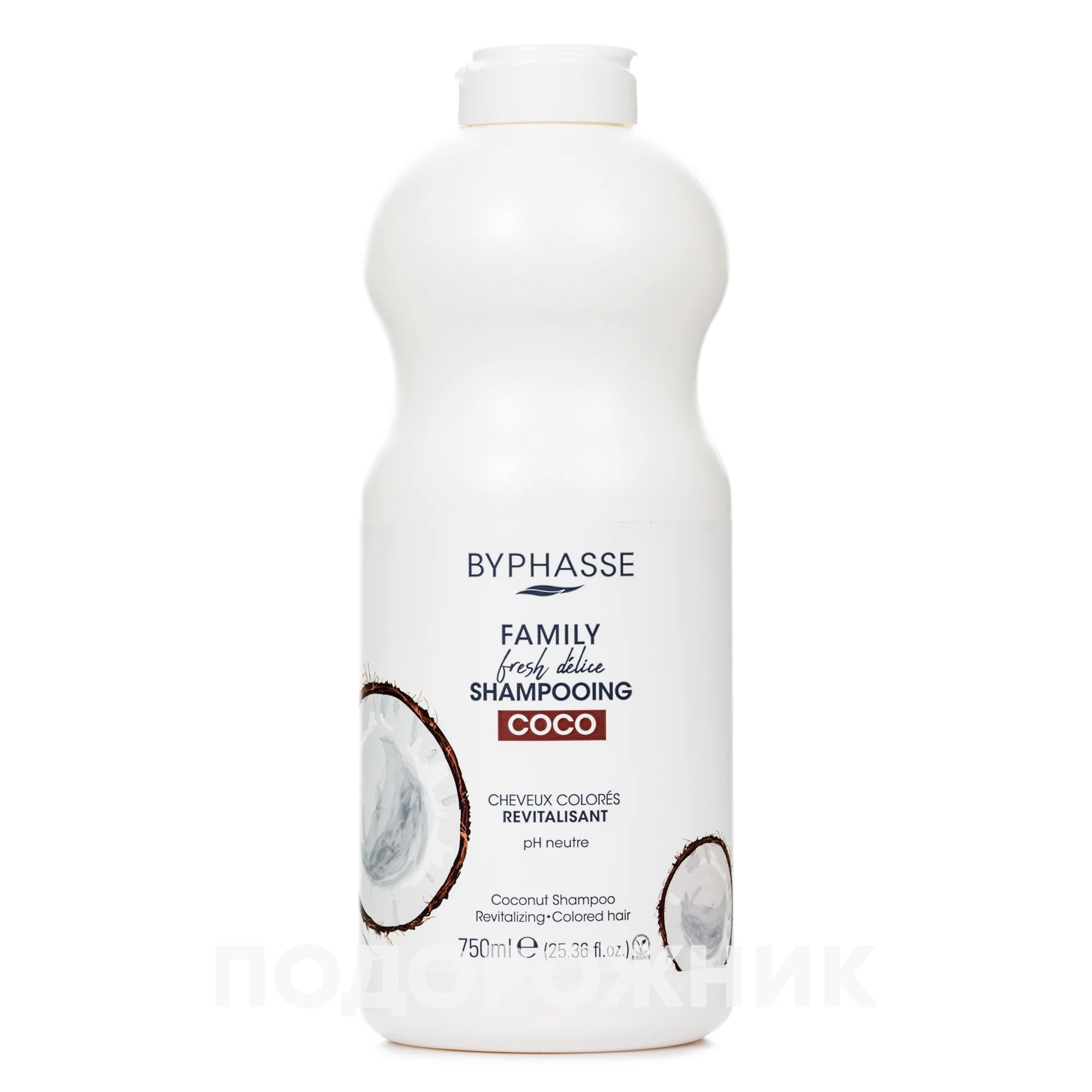 Шампунь Byphasse (Біфас) Family Fresh Delice для фарбованого волосся з кокосом, 750 мл