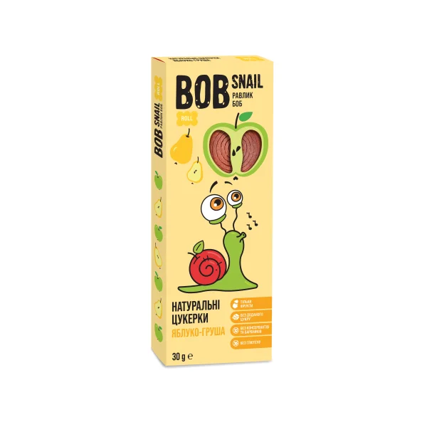 Конфеты Улитка Боб (Bob Snail) натуральные яблочно-грушевые, 30 г