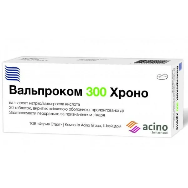 Вальпроком Хроно таблетки по 300 мг, 30 шт.