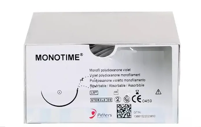 Нитка шовна хірургічна Monotime (Монотайм) 1 колючо-ріжуча, 48 мм, 1/2, 150 см