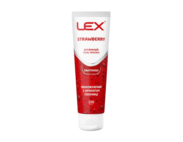 Гель-смазка Lex (Лекс) Strawberry увлажняющая с ароматом клубники, 100 мл