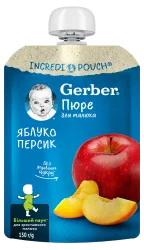 Пюре Гербер (Gerber) зі смаком яблука і персика, 150 г