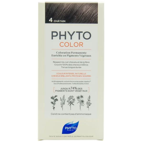 Крем-фарба для волосся Фіто (Phyto) Фітоколор 4 шатен (Р10018)