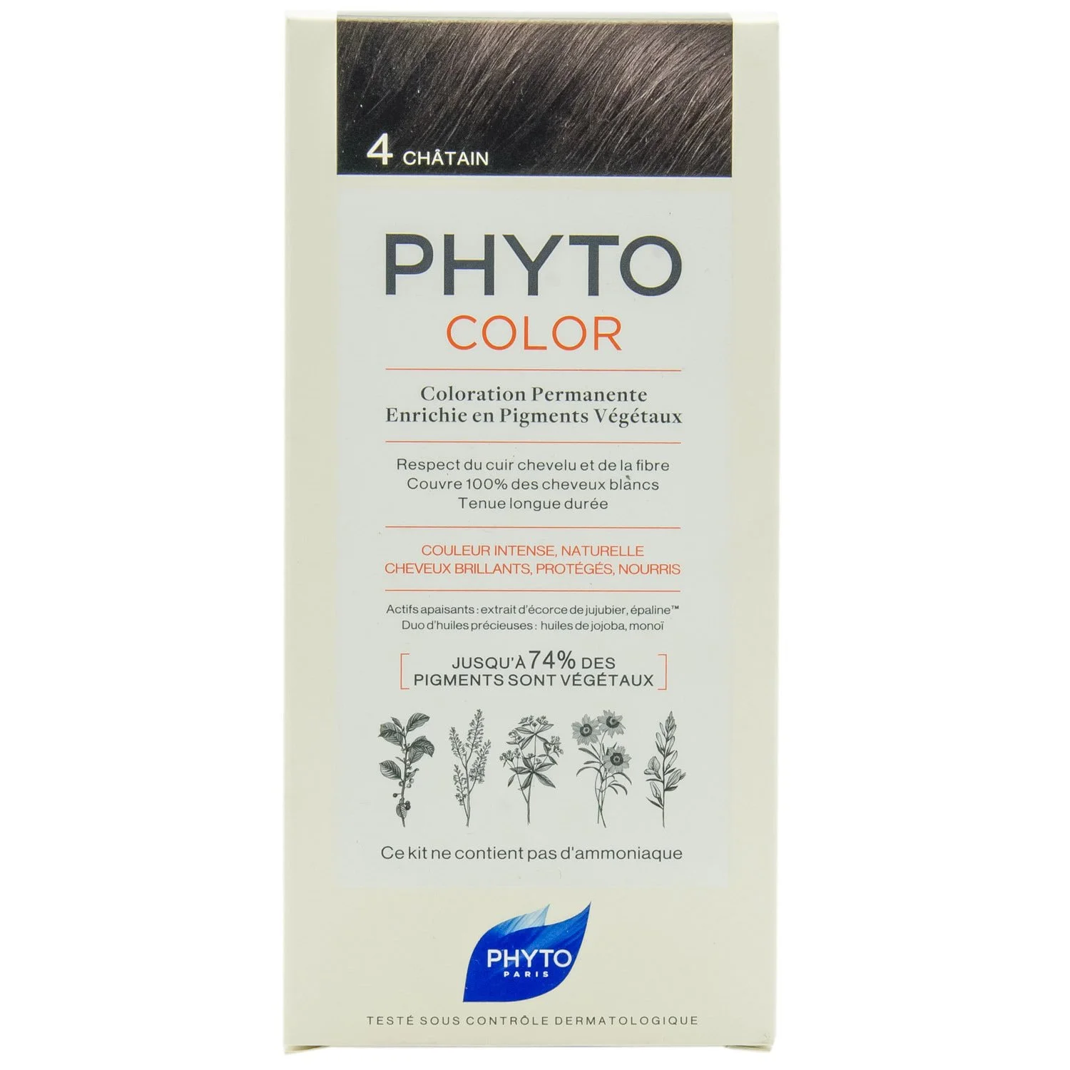 Крем-фарба для волосся Фіто (Phyto) Фітоколор 4 шатен