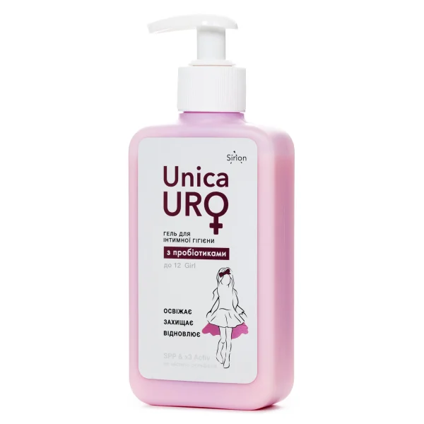 Гель для інтимної гігієни УнікаУро (UnicaURO) для дівчаток до 12 років з пробіотиками, 250 мл