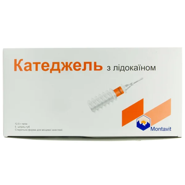 Катеджель с лидокаином гель для местной анестезии в шприц-тубе, 12,5 г, 5 шт.