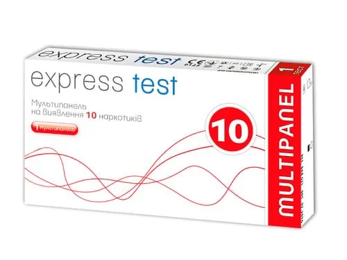 Тест мультипанель Express Test (Экспресс тест) для одновременного определения 10 наркотиков, 1 шт.