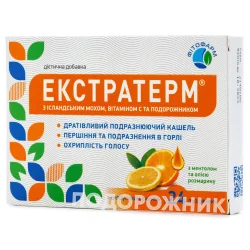 Екстратерм льодяники від кашлю з ісландським мохом та вітаміном С, з цитрусовим смаком, 24 шт.