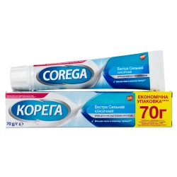 Корега Екстра Сильний класичний крем для фіксації зубних протезів, 70 г