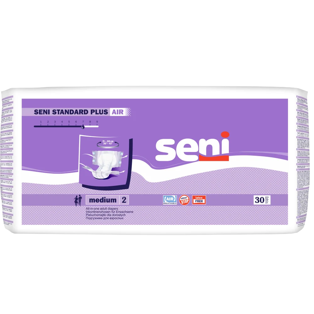 Підгузки для дорослих Сені Стандарт Плюс Ейр (Seni Standard Plus Air) розмір М, 30 шт.