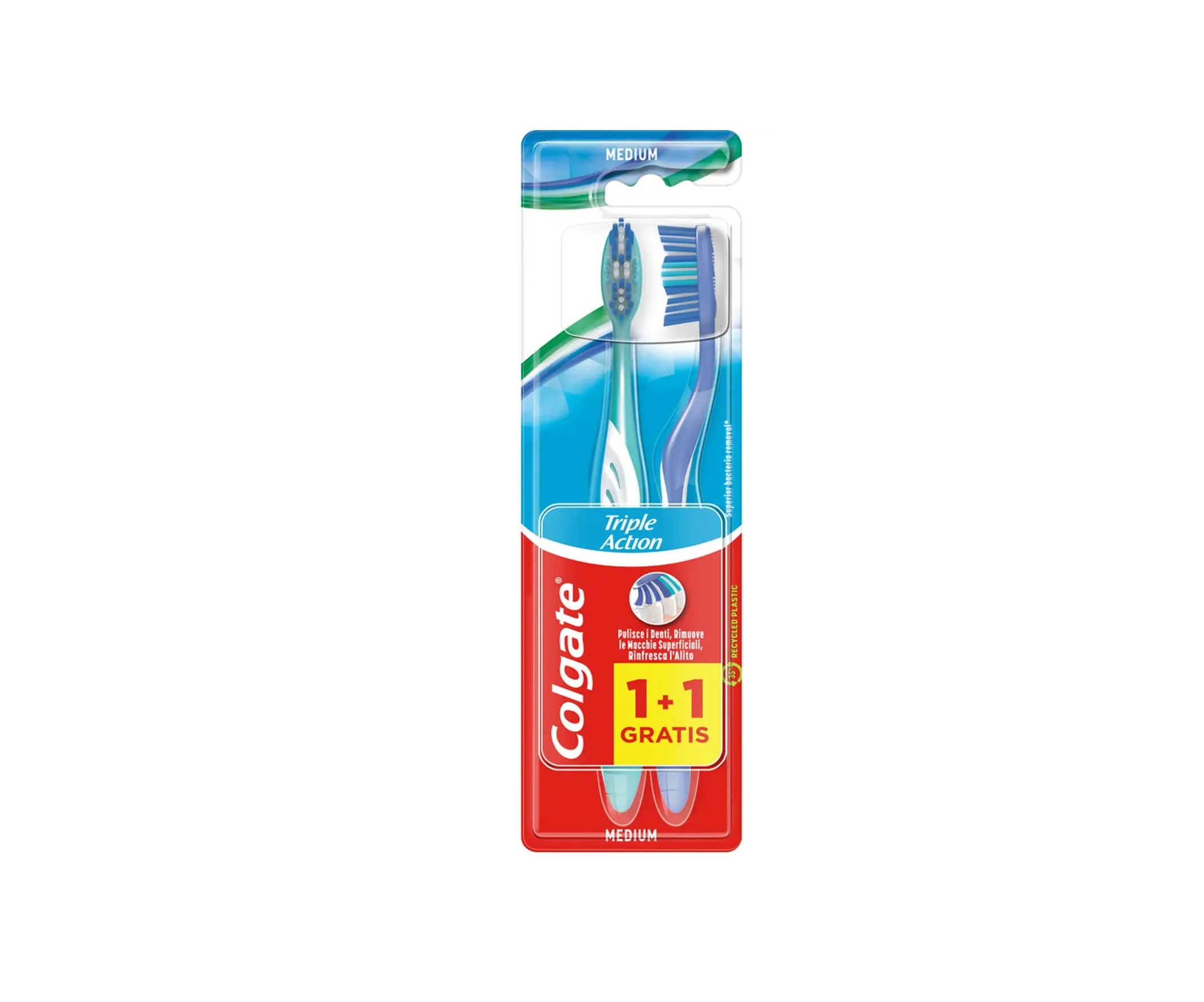 Зубна щітка Colgate (Колгейт) Triple Action середньої жорсткості, 2 шт.