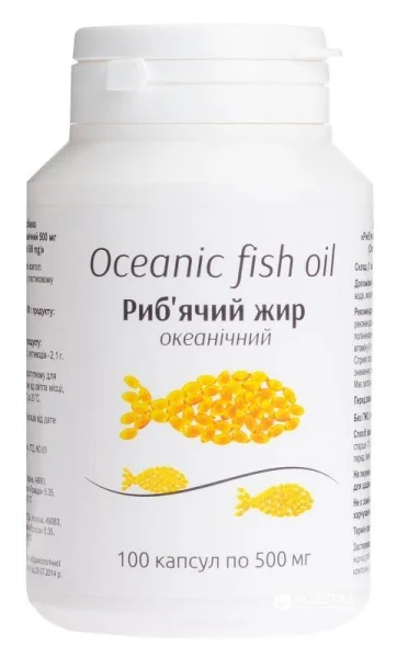 Риб'ячий жир океанічний капсули по 500 мг, 100 шт. - Сіріо Фарма Ко